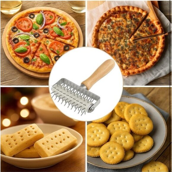 Pizza Pastry Dough Docker Roller Wheel Hole Punch Cake Pie Bread Tool Baking New - Picture 4 of 7